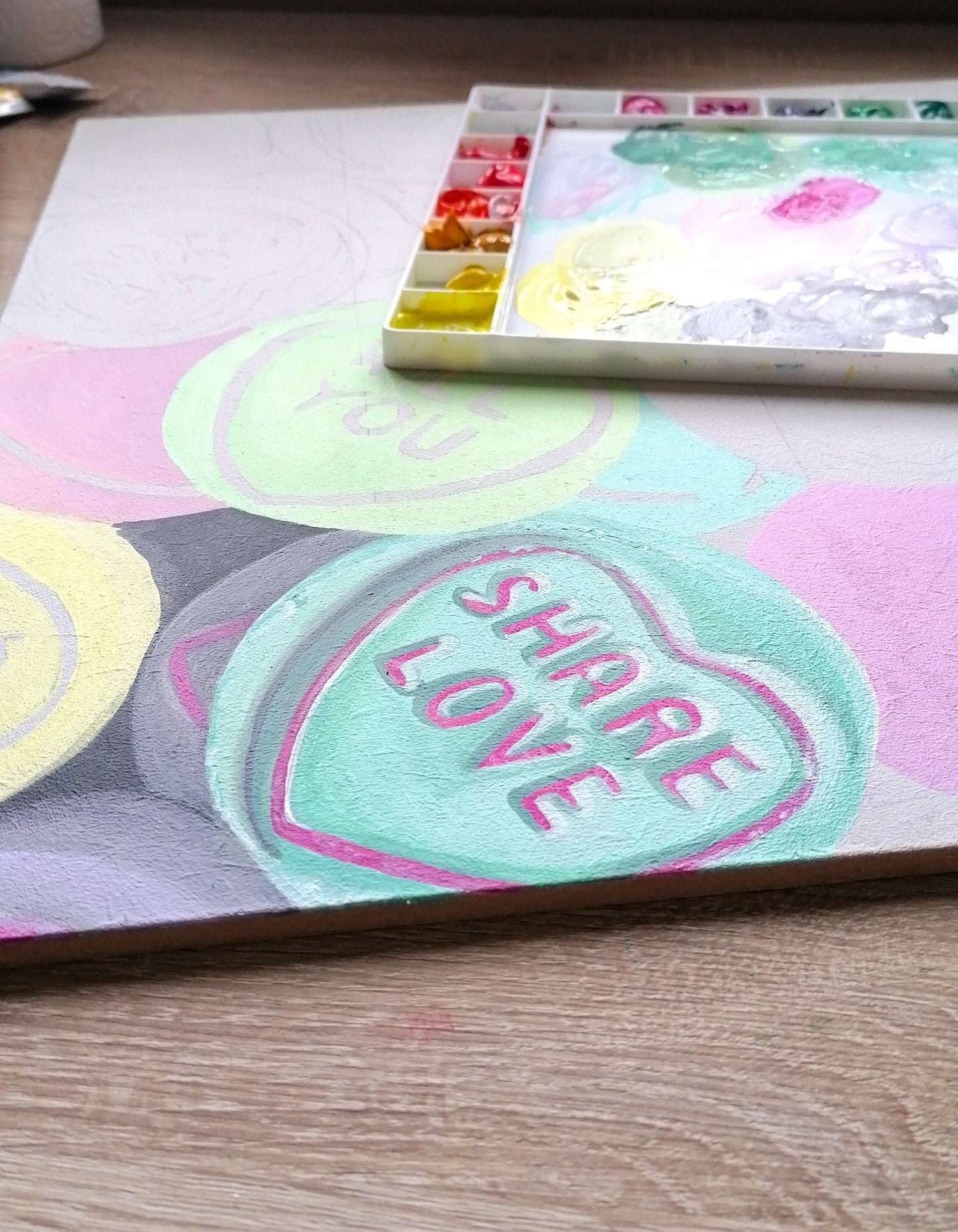 Love Hearts - Original Acrylic and Resin Artwork