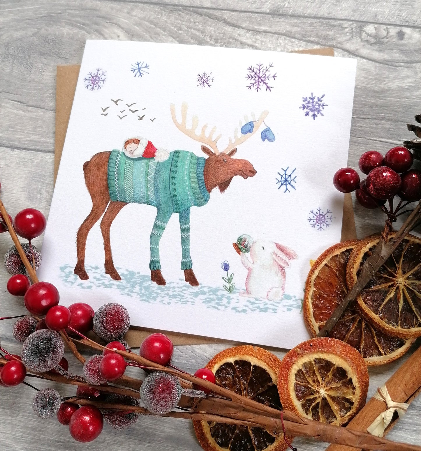 Moose Mittens - Greeting Card