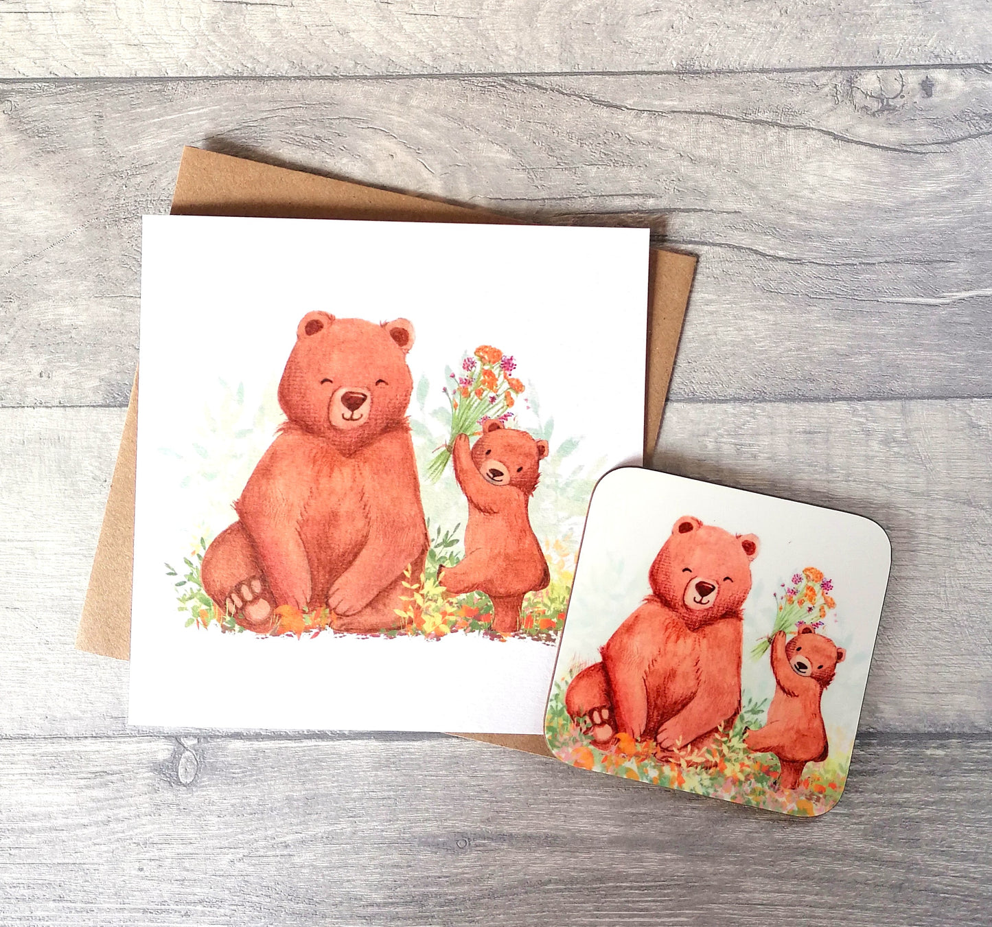 Mama Bear - Card and Coaster set