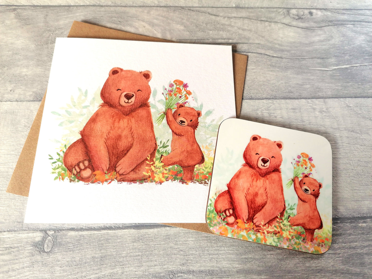 Mama Bear - Card and Coaster set