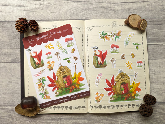 Woodland Squirrels - Sticker Sheet
