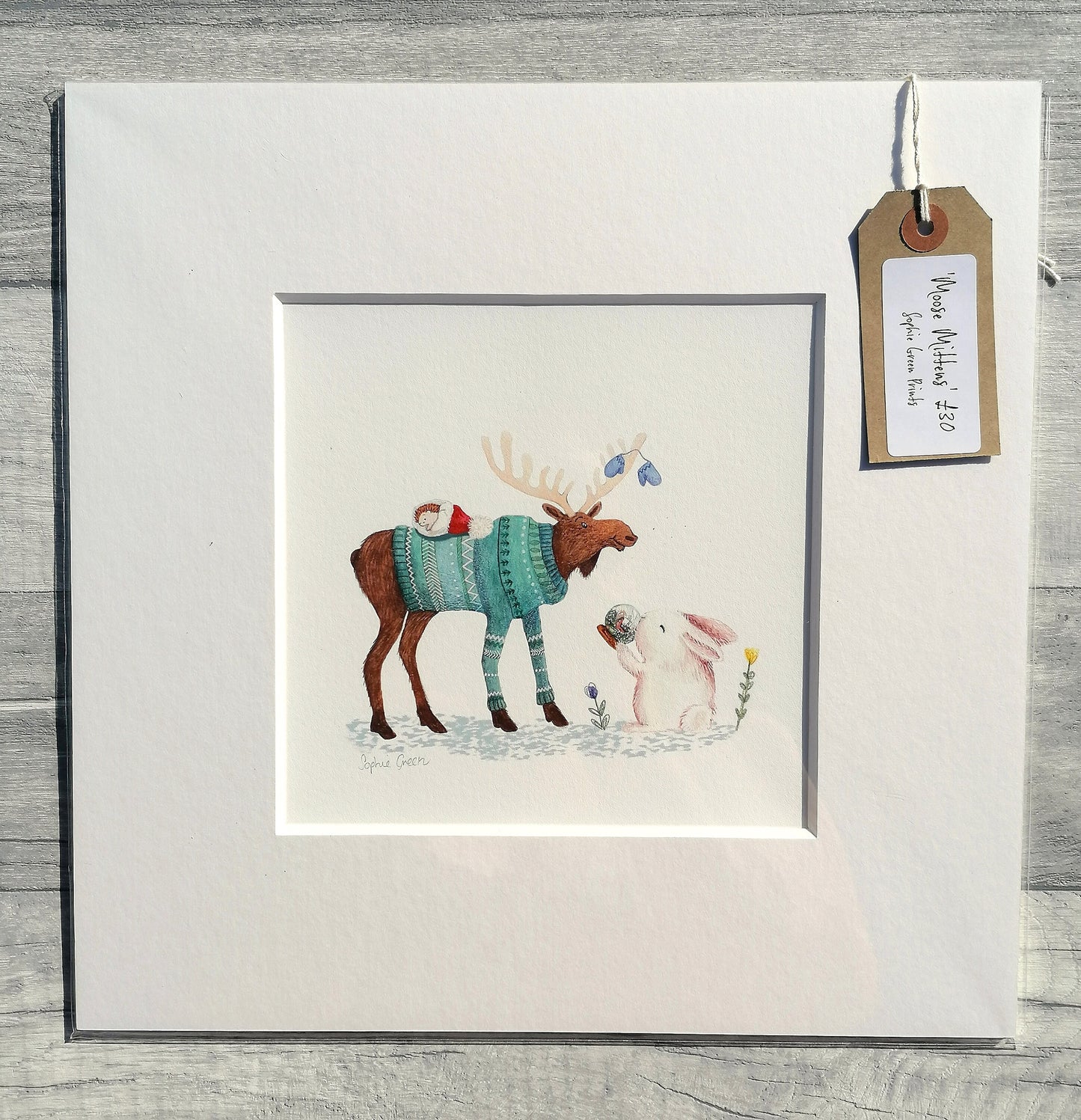Moose Mittens - Mounted Print