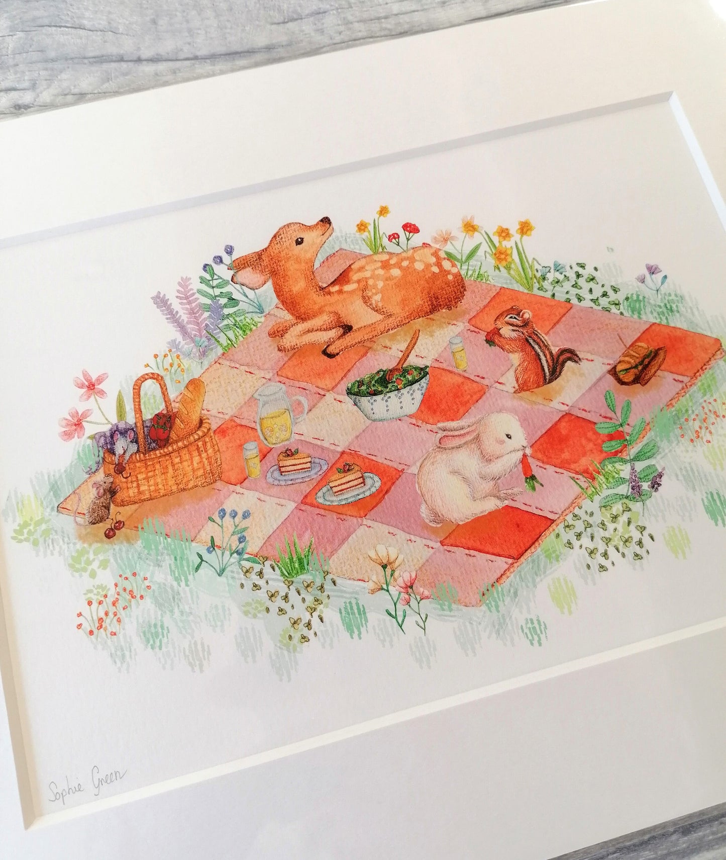 Woodland Picnic - Mounted Print