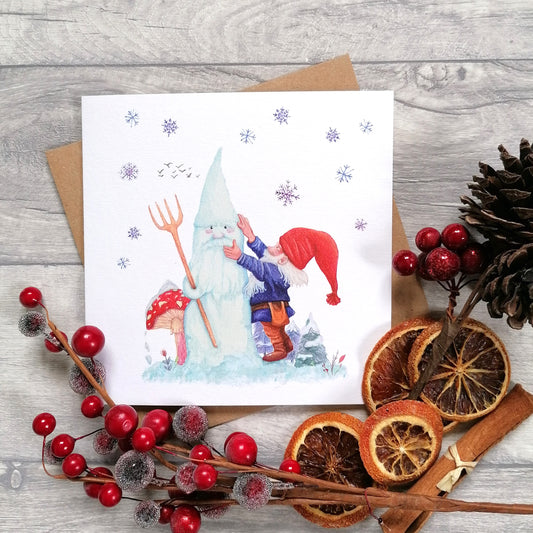 Snow Gnome - Greeting Card