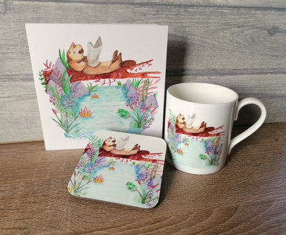 Daily Otter - Mug, Coaster and Card Set