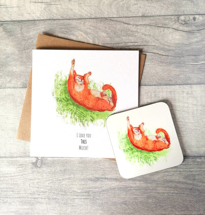 I Love You This Much - Card and Coaster set