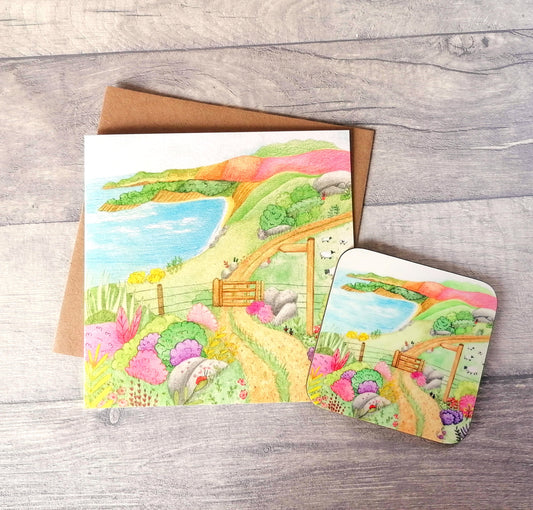 Pembrokeshire - Card and Coaster set