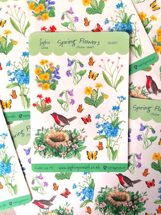 Spring Flowers - Sticker Sheet
