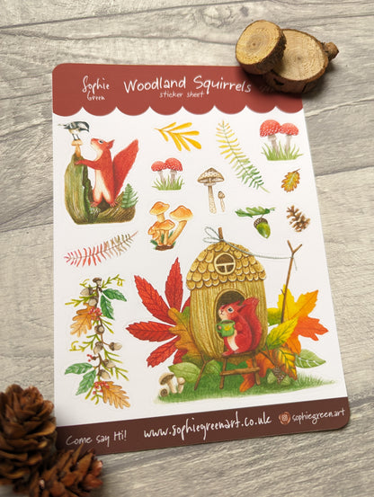 Woodland Squirrels - Sticker Sheet