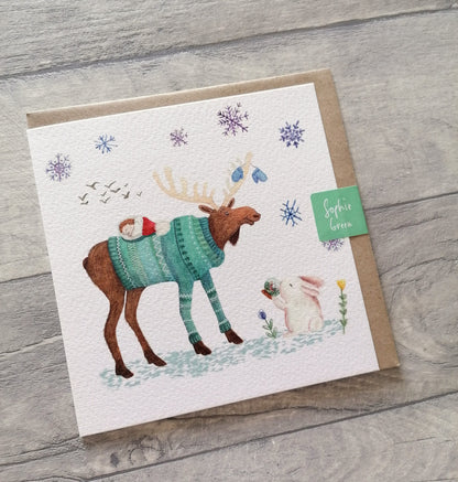 Moose Mittens - Greeting Card